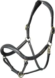 Velociti Rapida Curved Leather Horse Headcollar (UK Size: Cob) (Black)