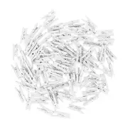 100Pcs Mini Wooden Pegs Photo Paper Craft Clips Laundry Clothespins White