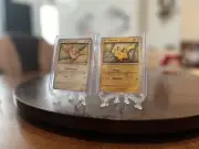 Handcrafted Pikachu + Eevee Shadowbox 3D Pokemon TCG 151. US Seller - perfect!