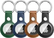 [4 Pack] Leather AirTag Cases for Apple AirTag Holder 2021, Keychain AirTag Case