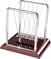 MOLUCKFU Medium Newton Pendulum Ball Square Shaped Bumper Ball for Home Office Desktop Decor Unique for Friends Family Fidget Swinging