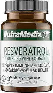 NutraMedix Resveratrol Capsules - 200mg from Japanese Knotweed with Red Wine Extract, Polyphenol, Immune & Cardiovascular Support (60 Capsules)