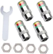 TOKIDNY 1set Tire Pressure Monitor Caps Valve Caps with Color Indicators for Car Tire Inflation Anti-Theft Design for Enhanced Efficiency