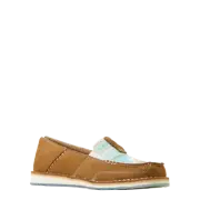 Ariat Ladies Cruiser Sendero Tan Suede & Turquoise Boquillas Slip On Shoes 1004