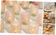 24 Pcs Votive Candle Holders Glass Candle Holders Bulk for Table Iridescent