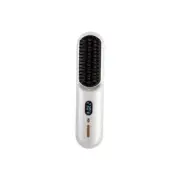 NNEDSZ White Rechargeable Portable Ionic Hair Straightening Comb - USB Wireless