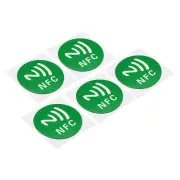 5Pcs NFC Stickers NFC213 Tag Sticker 144 Bytes Blank Round NFC Tags Green