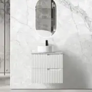 Otti | Noosa Matte White Vanity 600mm Wall Hung Cabinet Stone/Ceramic Top