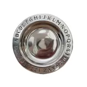 Wilton Armetale Pewter Alphabet ABC 123 Plate Child/Baby 9” Dia Keepsake Dish