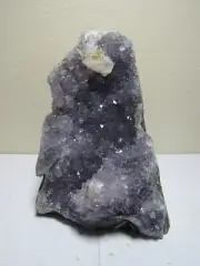 Natural Amethyst Crystal Cluster Freeform From Brazil with Calcite 554g / 3.93"