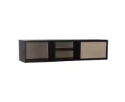 Mabon Wall Mount Shelf Storage Unit - Black & Taupe