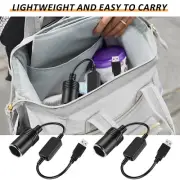 2Pcs USB A to 12V Lighter Socket Adapter Portable USB A Male to 8W Lighter Bleqq