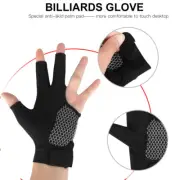 (Black L)Boodun Unisex Adults 3-Finger Snooker Pool Glove Billiards NEW