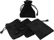 MOLUCKFU 4pcs Dice Bag Lollies Nut Milk Bags Packaging Pouches Drawstring Rings Minis Dice Drawstring Jewelry Pouch Present Container Black Flannel