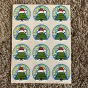 Vintage Trend scratch and sniff sticker Pine Christmas Tree Seasons Greetings