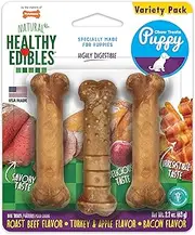 Nylabone Healthy Edibles Puppy Chew Treats Variety Pack 63 g (Pack of 3), Petite