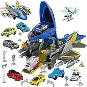 Military Fighter Model Children's Deformation Toys Simulation Puzzle Assembly Toys Car Toy Helicopter Set, Boys and Girls