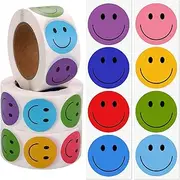 1500 Pieces Happy Smile Face Decal Small Happy Face Decal Mini Motivational Reward Stickers Colorful Incentive Stickers