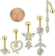 [Jewdreamer] Surgical Stainless Steel Dangle Belly Button Rings for Women Belly Ring Dangling Piercing Jewelry