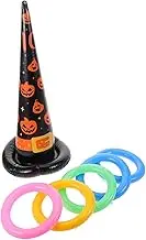 Mipcase Halloween Witch Hat Inflatable Ring Toss Game Toys for Boys and Girls Party Games Props Throwing Ring Toys Set