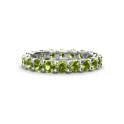 TriJewels Peridot Eternity Ring Stackable 3.19 ctw* 14K Gold JP:29459