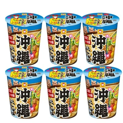 Okinawa Soba Instant Noodles Bonito Soki Flavor 83g x 6 Maruchan Cup Japan