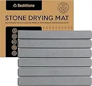 BEST4HOME Grey Stone Dish Drying Mat - 12x16 In - Foldable - Absorbent - Kitchen Counter