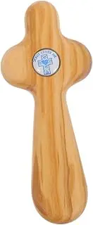 MINAOLULUS Small Handheld Wooden Cross Artisan Olive Wood Cross for Baptism Confirmation Holy Communion Compact Sustainable Meaningful Keepsake for Weddings Religious Ceremonies