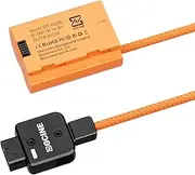 zolyet NP-W235 Dummy Battery with D- Connector Power Cable 60cm Long D- to NP-W235 Dummy Battery Replaceme for GFX100 II/ GFX100S/ GFX50S II/X-H2S/ X-H2/ X-T5/ X-T4/ X-S20 Cameras Orange
