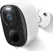 Outdoor Camera Wireless, Battery Powered WiFi Surveillance Camera for Home Security System with Siren Alarm & Spotlight, Motion Detection, Color Night Vision, IP65 Waterproof Cloud/SD