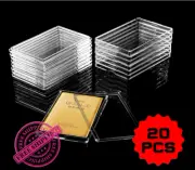 20 PCS Clear Acrylic Plastic Air-Tight 1 oz Silver Bar Holder Storage Capsules