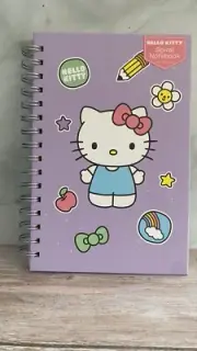 Sanrio Hello Kitty Hard Cover Notebook Journal Spiral Purple “Science Rules”