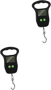 [INOOMP] 2pcs Portable Scale Portable Hanging Scale Weighing Scale for Luggage Hanging Fishing Scale Fruit Scale Hand Scale Luggage Scales LCD Display Scale Kitchen Scale Bag Weight Scale