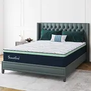 Sweetlove King Mattress, Medium Firm Gel Memory Foam Mattresses Strong Edge Support Motion Isolation Provides Cool Sleep Pressure Relief (Blue, King)