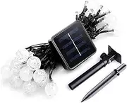 50LED Solar Outdoor String Fairy Light Crystal Globe Garden Xmas Decor Colorful