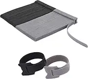 200 PCS Reusable Cable Ties with Hook and Loop, Multi-purpose Adjustable 8 Inch Cable Management Wire Ties Cable Straps for Organizing Home, Office and Data Centers (Black+Grey)
