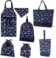 COLORFUL CANDY STYLE NT605400 Kindergarten Entrance School Entrance 6-Piece Set, Lesson Bag, Quilting (Gusseted), Shoe Case, Drawstring Gymnastics Clothes Bag, Lunch Bag, Cup Bag, Small Item, Apron,