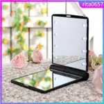 FDL 8X MAGNIFYING GLASS TRAVEL MAKEUP MIRROR WITH 6 LED LIGH