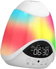 Vsenkes Mini Smart Speaker Ambient Light Elegant Alarm Clock Projector Lamp Bluetooth Speaker with Lights for Dorm Bedroom Apartment