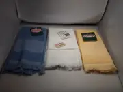 Charles Craft 1 Blue, 1 Yellow & 1 Grand Manner White Velour Fingertip Towels