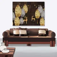 在飛比找momo購物網優惠-【24mama 掛畫】單聯式 油畫布 植物 動物 灰色 金色