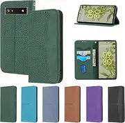 Compatible with Google Pixel 6a 5G Magnetic Closure Cover,Compatible with Google Pixel 6a 5G Kickstand Wallet Phone Cover Green