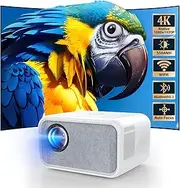 【Electric Focus/4K/Native1080P】 Projector Native 1080P 4K Support,550ANSI Portable WiFi6 Bluetooth Smart Auto Keystone Projectors Support,Home Outdoor Camping Movie Short Throw Projector (T5)
