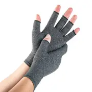 Pair of Fingerless Arthritis Hand Support Compression Gloves Half Finger