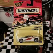1996 MATCHBOX"Corvette Stingray III",White,Black Base Superfast #38