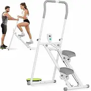 Ouroad Vertical Climber Exercise Machine for Home, Stair Climber for Full Body Workout w/Waist Twisting Disc, Folding Cardio Climbing Machine w/Adjustable Handlebar& Pedals