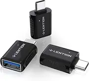 LENTION USB C to USB 3.0 Adapter (3 Pack), Type C Male to USB Female OTG Converter Compatible 2020-2016 MacBook Pro, New iPad Pro/Mac Air/Surface, Chromebook, Phone/Tablet, More (C3s, Black)