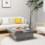 Coffee Table High Gloss Grey 90x90x28 cm Engineered Wood