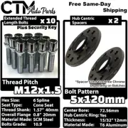 2x 12mm Thick 5x120 72.56mm CB Wheel Spacer w/ Chrome 12x1.5 Spline Bolt Fit BMW (for: BMW)