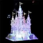3D拼裝水晶城堡立體拼圖 閃爍和音樂水晶積木 拼裝組裝玩具 家居擺設